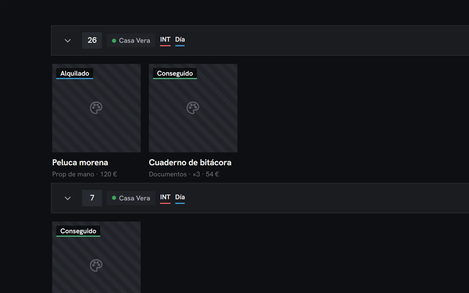 Arte: atrezo y decorados por escena